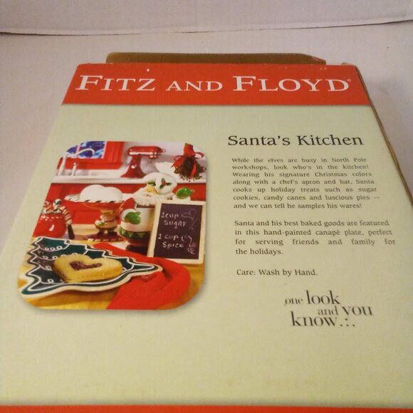 Fritz And Floyd Santa's Kitchen Canape Plate Christmas Cookies Holiday - Picture 13 of 13